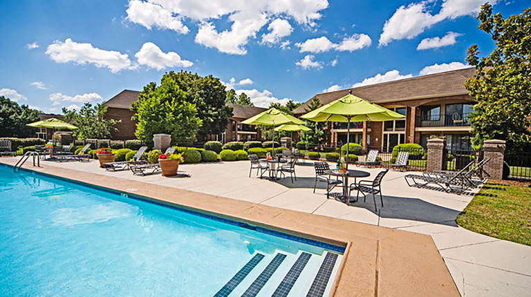Resort-Inspired Pool with Sundeck and Lounge Areas