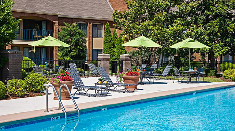 Resort-Inspired Pool with Sundeck and Lounge Areas
