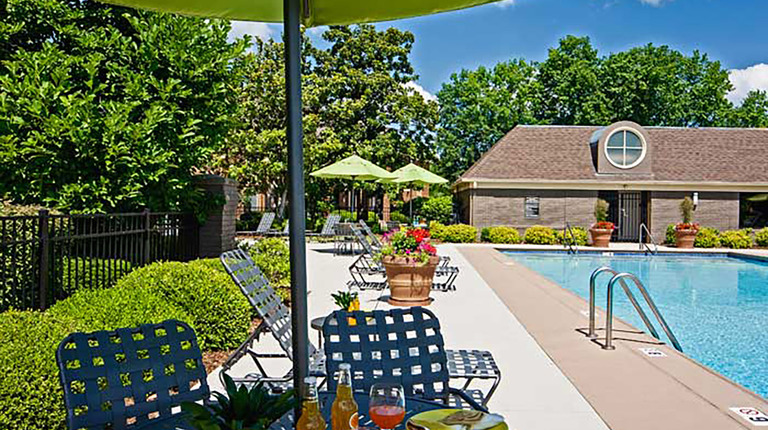 Resort-Inspired Pool with Sundeck and Lounge Areas