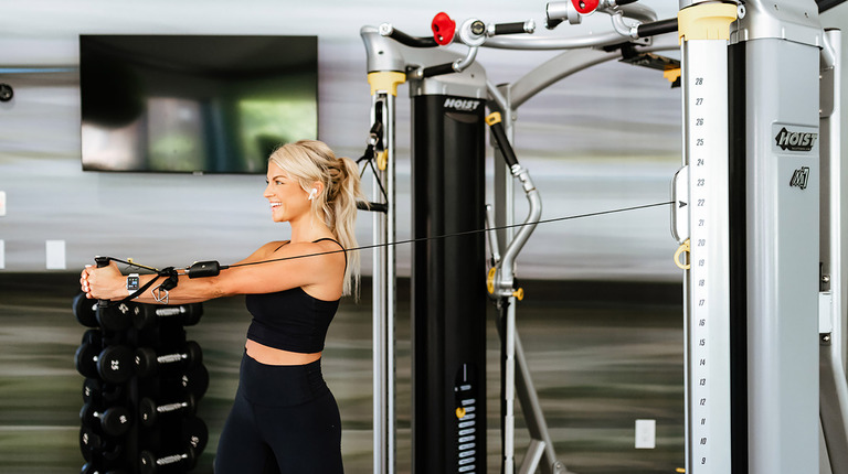 Fitness center with strength equipment