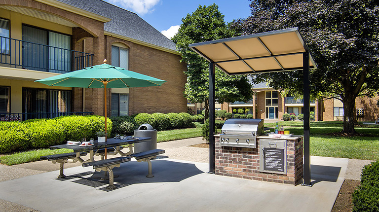 Outdoor grill and lounge area 