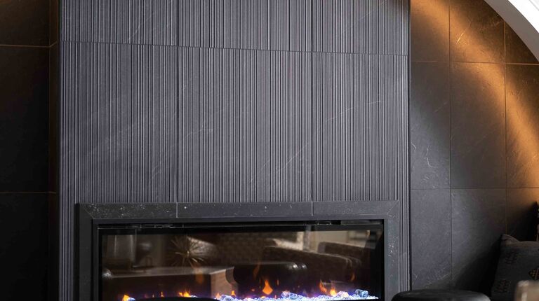Resident lounge fireplace
