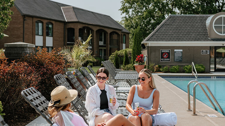 Resort-inspired pool and lounge chairs