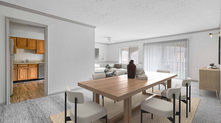 Phase II kitchen and dining area